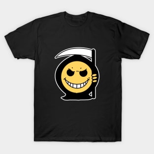 Smiley Face Emoji Grim Reaper T-Shirt